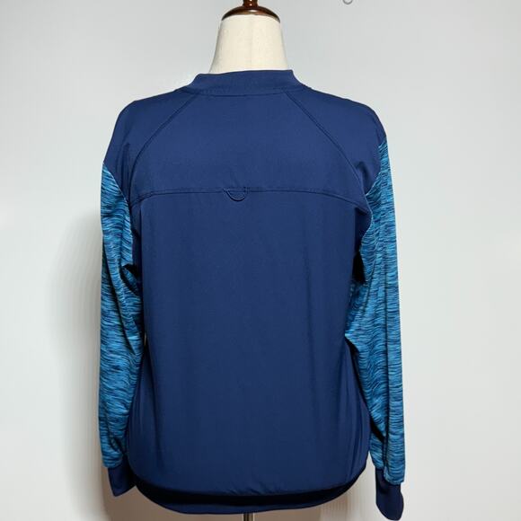 Dickies Jacket Womens Large Blue Marled Scrubs Dynamix Full Zip Warm Up Medical - Picture 3 of 12
